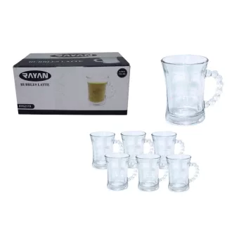 Bögre Üveg Kávés 185ml 6 Darabos (8/#_288/rkl)