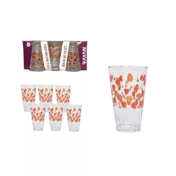 Pohár Üveg Kávés Dekoros 85ml 6 Darabos (12/#)