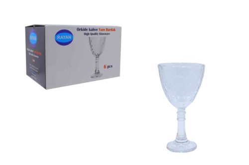 Pohár Üveg Stampedlis Talpas Orkide 6 Darabos 60ml