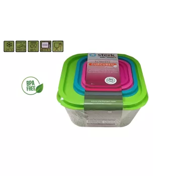 Set Cutie Depozitare Rainbow Small 4 Piese
