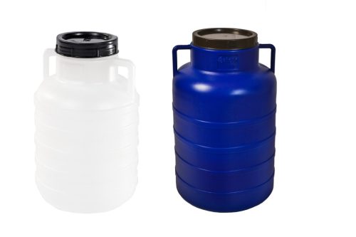 Flasche 60 Liter Schraubverschluss weiß/blau