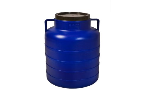 Wasserflasche 60 Liter, große Öffnung, Weiß/Blau