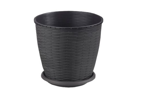Cserép+Alátét Rattan 16 Literes Wenge (11/#)