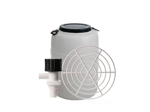 Bidon Fehér 120 Lit Fogantyúval+Savanyúság Leszorító+Csap Cri.