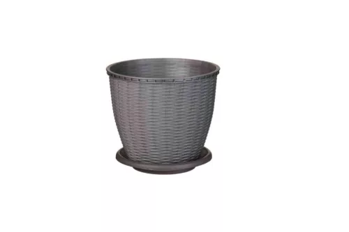 Cserép+Alátét Rattan 2.75 Literes Szürke (11/#)