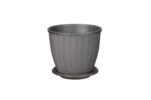 Gresie + Coaster Rattan 6 Litri Gri