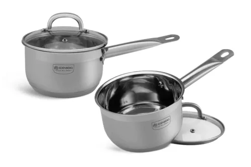 Lábas Inox Edenberg 16cm Üveg Fedővel EB-6013 (12/#)