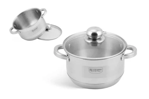 Lábas Inox Edenberg 1.9 Literes Üveg Fedővel EB-3003 (12/#)