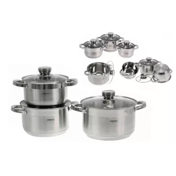   Lábas Szett Inox Edenberg 6 Részes (3 Lábas + 3 Fedő) FR-1152 (4/#)