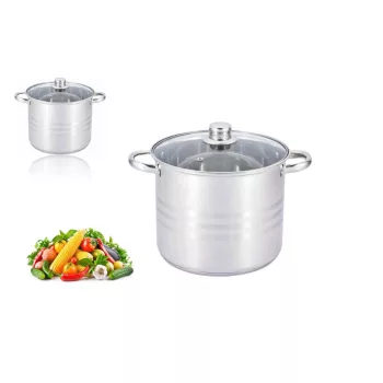   Fazék Inox Edenberg 5.3 Literes Üveg Fedővel 20cm EB-542N (2/#)