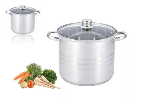 Fazék Inox Edenberg 6.8 Literes Üveg Fedővel 22cm EB-543N (2/#)