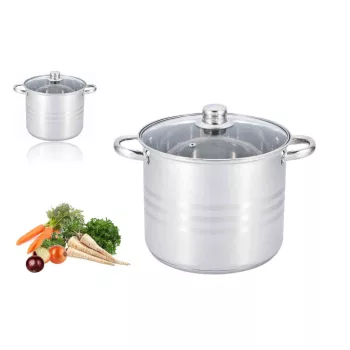   Fazék Inox Edenberg 8.6 Literes Üveg Fedővel 24cm EB-544N (2/#)