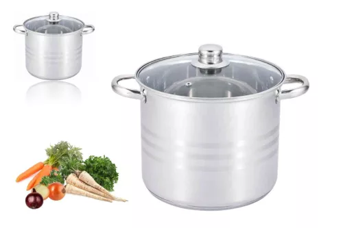 Fazék Inox Edenberg 8.6 Literes Üveg Fedővel 24cm EB-544N (2/#)