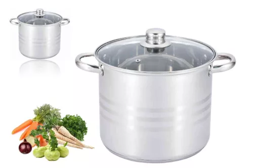 Fazék Inox Edenberg 10.6 Literes Üveg Fedővel 26cm EB-545N (2/#)