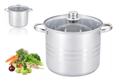 Fazék Inox Edenberg 12.9 Literes Üveg Fedővel 28cm EB-546N (2/#)