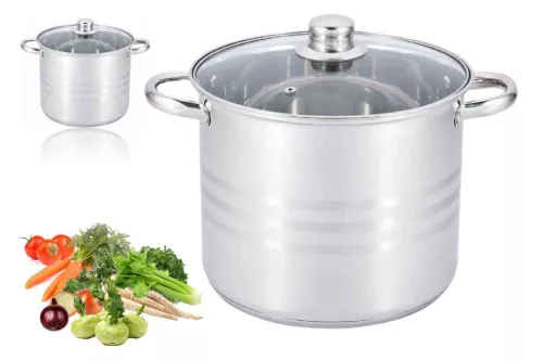 Fazék Inox Edenberg 15.5 Literes Üveg Fedővel 30cm EB-547N (2/#)