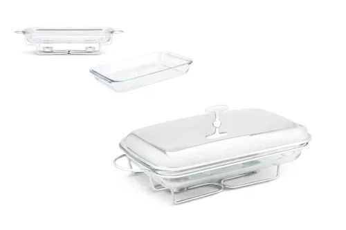 Étel Melegentartó Chafing Rozsdamentes Szögletes 3 Literes Edenberg EB-1441 (4/#)