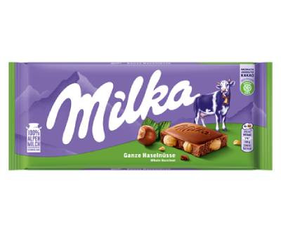 Milka Táblás Csokoládé Egész Mogyorós 100G (e)