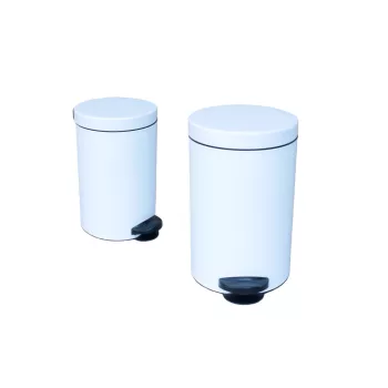 Pedálos Szemetes Kerek Fém Fehér 14 Literes 801214W