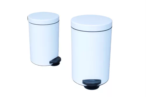 Pedálos Szemetes Kerek Fém Fehér 14 Literes 801214W