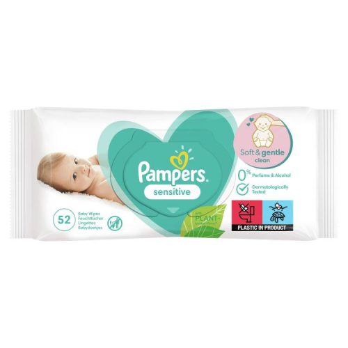 Pampers Sensitive Nedves Törlők.52Db (e)