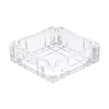 Scrumieră din sticlă în ambalaj decorativ pătrat 8,5 cm