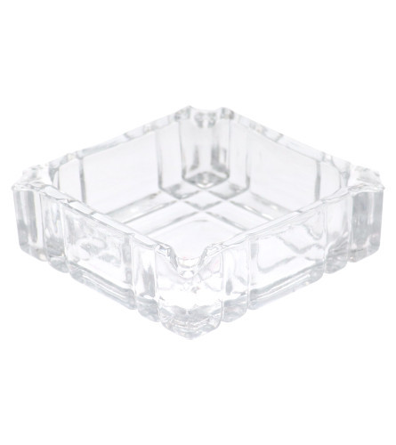 Aschenbecher aus Glas in quadratischer dekorativer Verpackung 8,5 cm