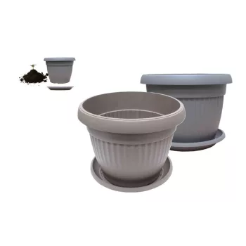 Virágcserép+Alátét Sara 25cm Mokka (6/#_432/rkl)