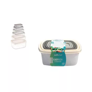 Tároló Doboz Szett Easybox Téglalap 6 Darabos (24/#)