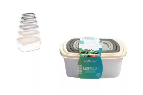 Tároló Doboz Szett Easybox Téglalap 6 Darabos (24/#)