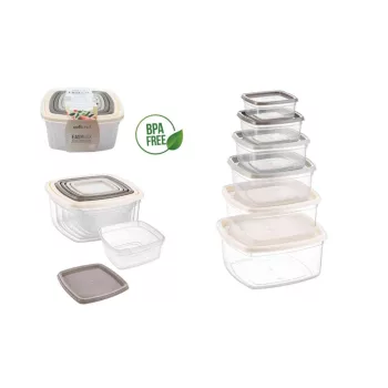 Tároló Doboz Szett Easybox Szögletes 6 Darabos (24/#)