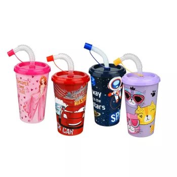 Pohár Szívószállal Dekoros 400ml TP513 (36/#)