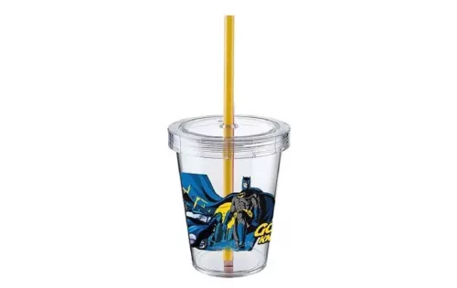 Pohár Szívószállal Víztiszta Batman 440ml TP554-50 (36/#)