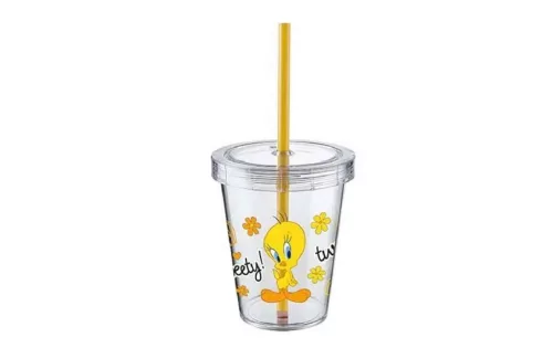 Pohár Szívószállal Víztiszta Tweety 440ml TP554-53 (36/#)