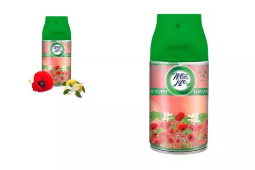 Miss Life Légfrissítő Utántöltő Készülékbe 250ml Red Poppy és Lemon Citrus (6/#_192/sor_2112/rkl)