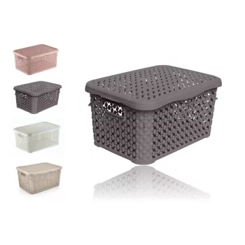 Coș cu vârf pătrat efect rattan 1,25 litri