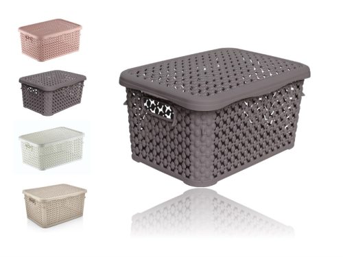 Coș cu vârf pătrat efect rattan 1,25 litri