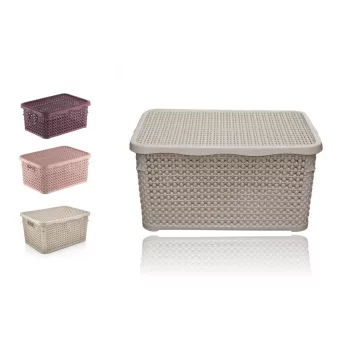 Coș cu vârf pătrat Efect rattan 5 litri