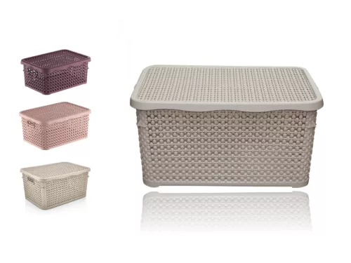 Coș cu vârf pătrat Efect rattan 5 litri