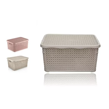 Coș cu vârf pătrat efect rattan 10 litri