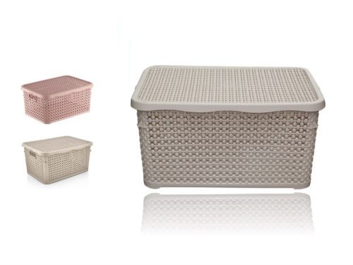 Coș cu vârf pătrat efect rattan 10 litri