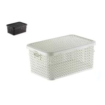 Coș cu vârf pătrat efect rattan 20 litri