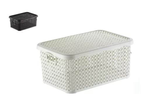 Coș cu vârf pătrat efect rattan 20 litri