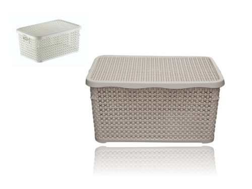 Coș cu vârf pătrat efect rattan 30 litri