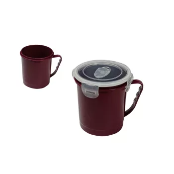 Bögre Mikrózható Műanyag Fedővel 700ml BG-489 (36/#)