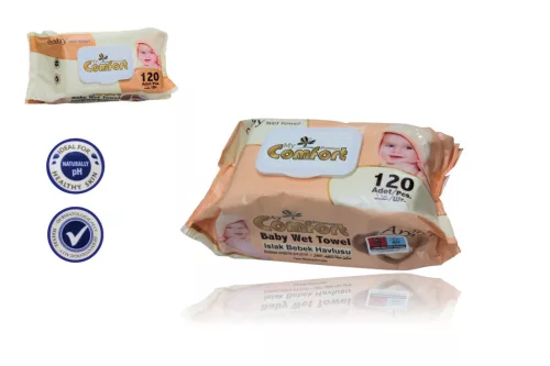 Nedves Törlőkendő My Comfort 120 Darabos Argán Olajjal Alkohol Mentes Fliptop Zárókupakos (24/#_840/rkl)