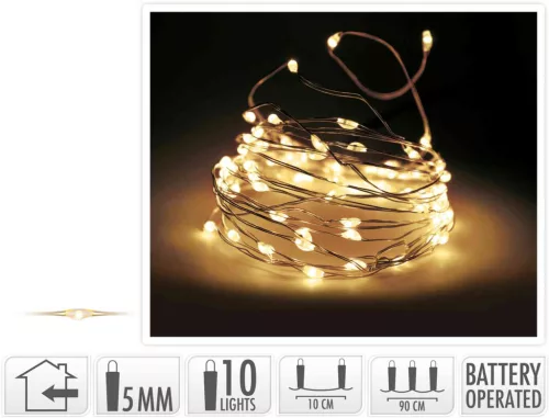 Fényhuzal 10 LED Meleg Fehér AX9702000 (24/gy_48/#)