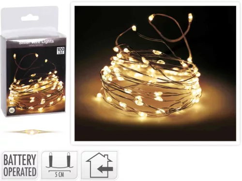 (Karácsony) Fényhuzal 100 LED Meleg Fehér AX9702040 (24/gy_48/#)
