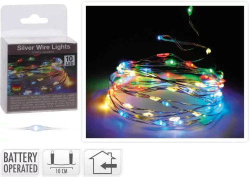 (Karácsony) Fényhuzal 10 LED Színes AX9703000 (24/gy_48/#)