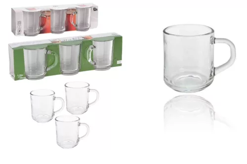 Bögre Üveg Kávé/Tea 3 Darabos 240ml YE5000040/YE6000720 (9/#)